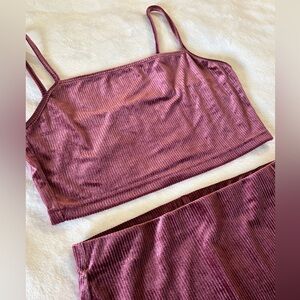 Forever 21 Ribbed Purple Bandeau Set